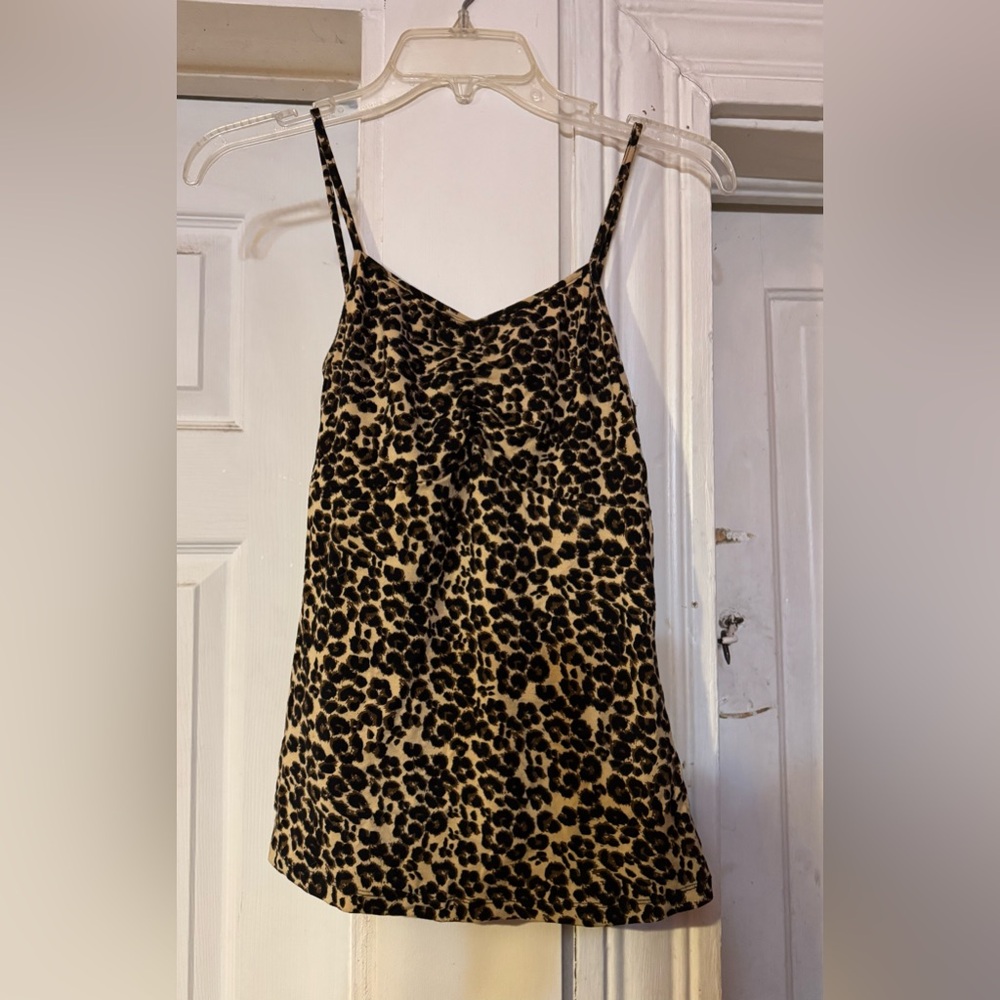 Vintage Jessica Louise leopard top punk rockabilly goth L